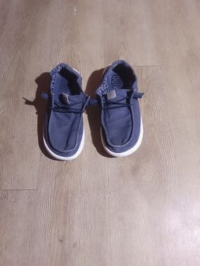 Hey Dude Kids Navy Blue Slip-On Sneakers with White Sole